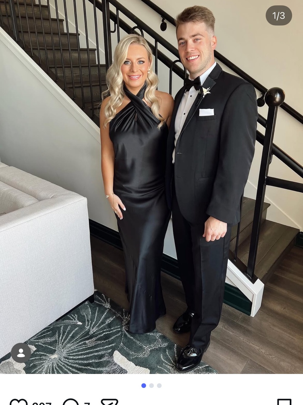 Show Me Your MuMu Black Satin Halter Wedding Dress